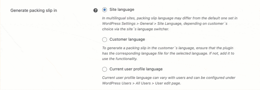 Choosing the language type