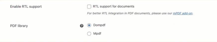 Choosing Mpdf as the PDF library
