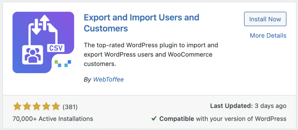 WordPress User Import Export Plugin