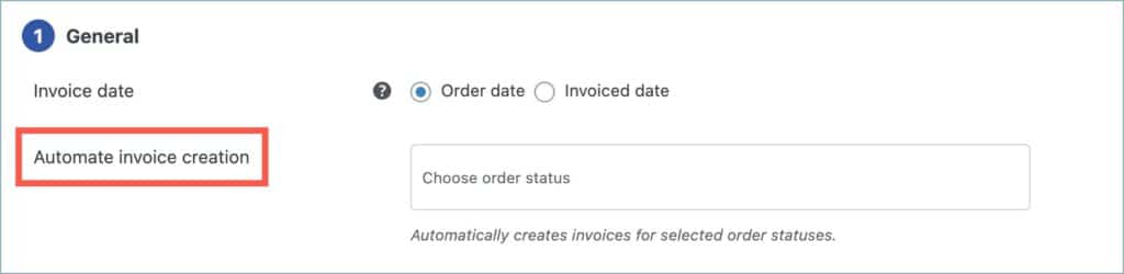 Automate invoice creation option