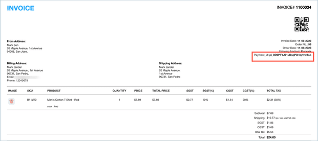Sample Invoice with order meta
