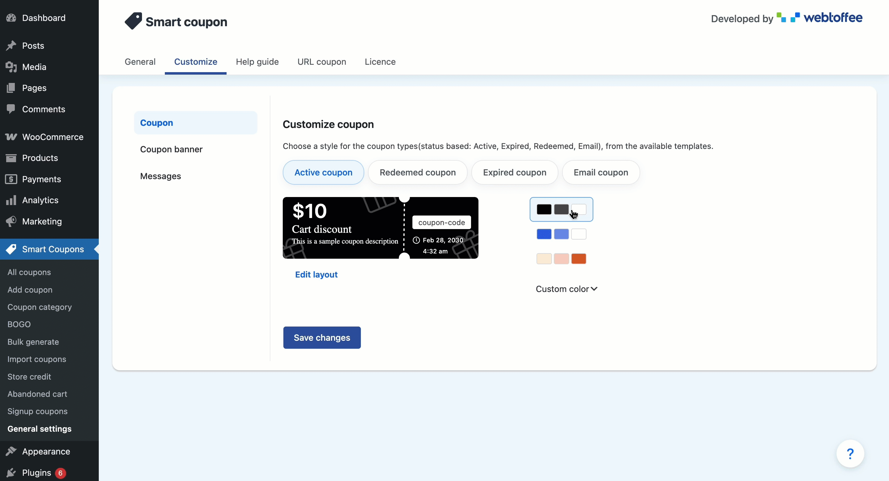 Color schemes for coupons 