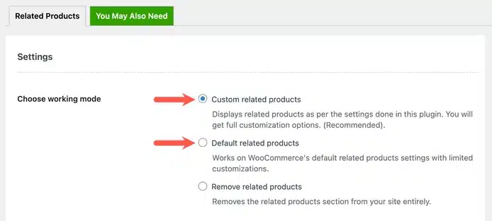 Setting up related products