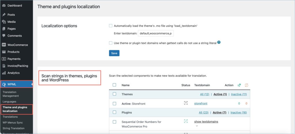 Scan plugin for strings - WPML translation
