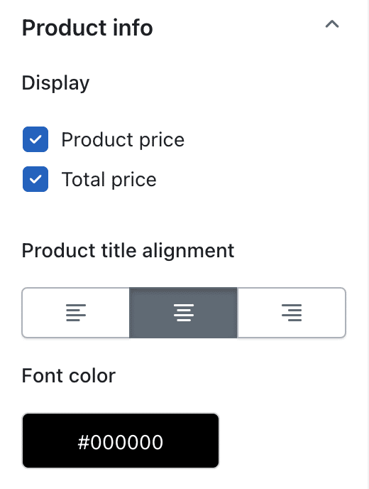 Customize product info