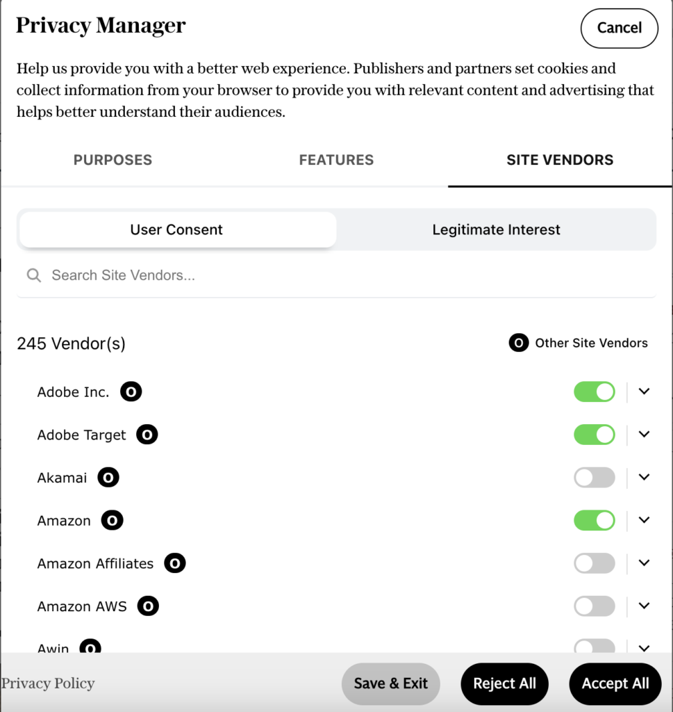 Privacy Manager