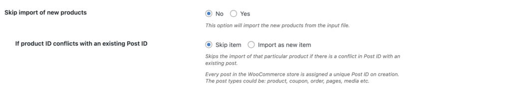 Skip import of products if there's a conflict with existing Post ID