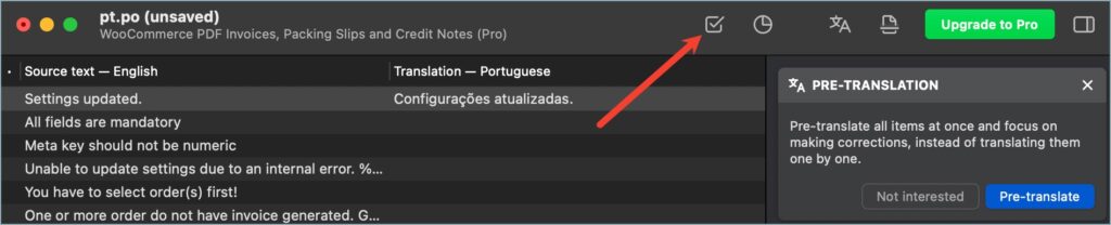Option to check for errors in the translations