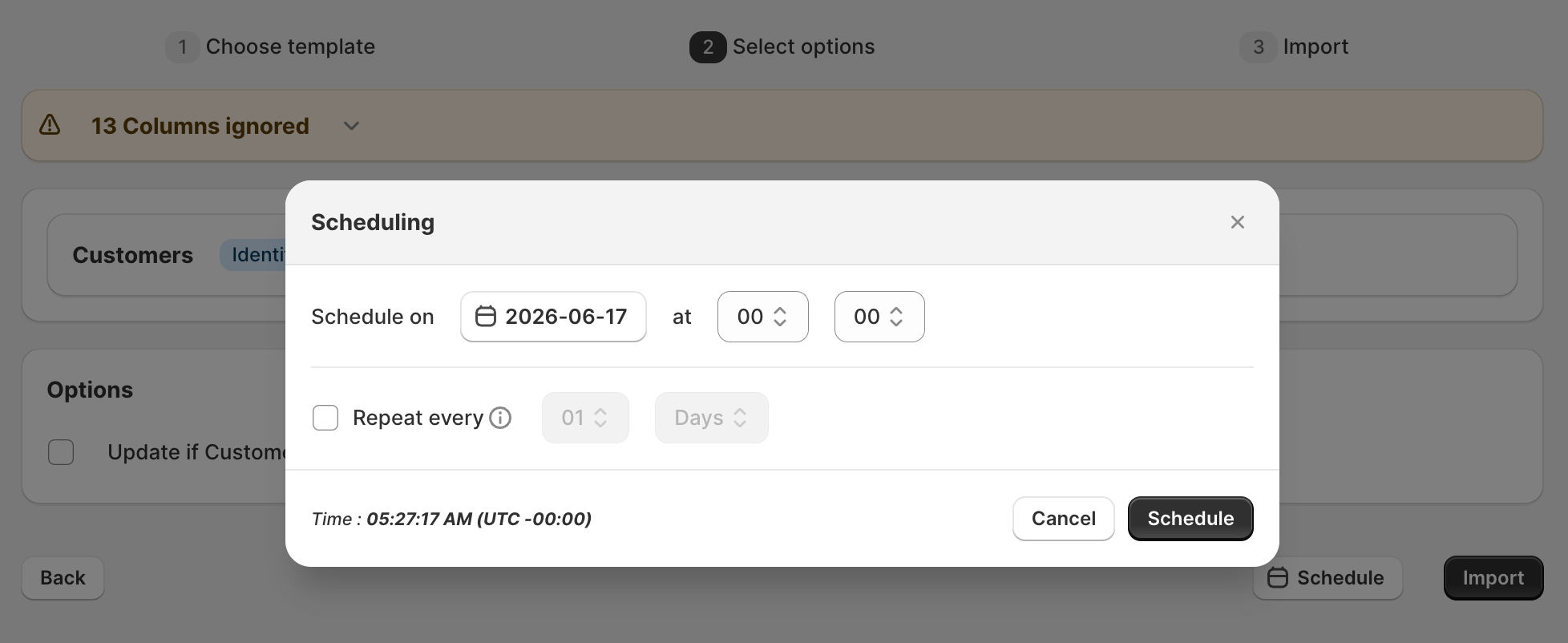 Scheduling option in StoreRobo