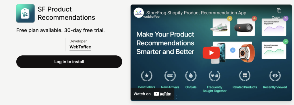 SF Product Recommendations App