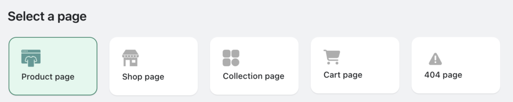 Select a page to create the widget