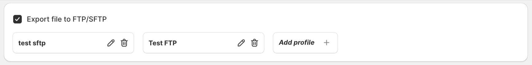 Export file to FTP/SFTP