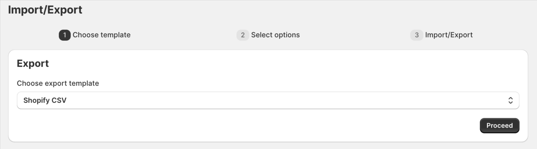 Choosing an export template