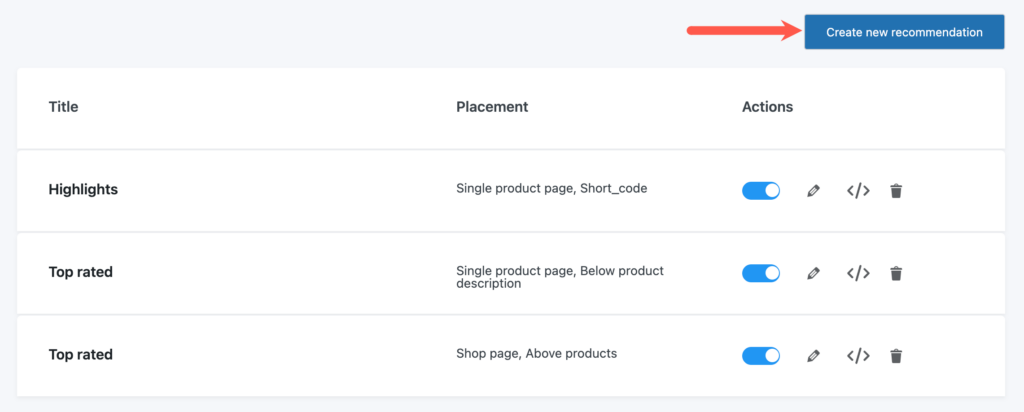 WooCommerce product recommendations - Home page