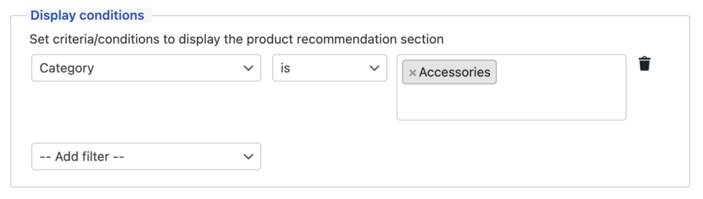 WooCommerce product recommendations - Display criteria