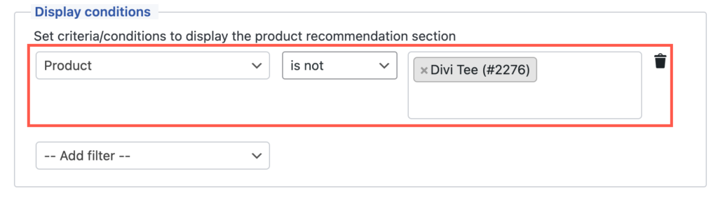 Display criteria as Product