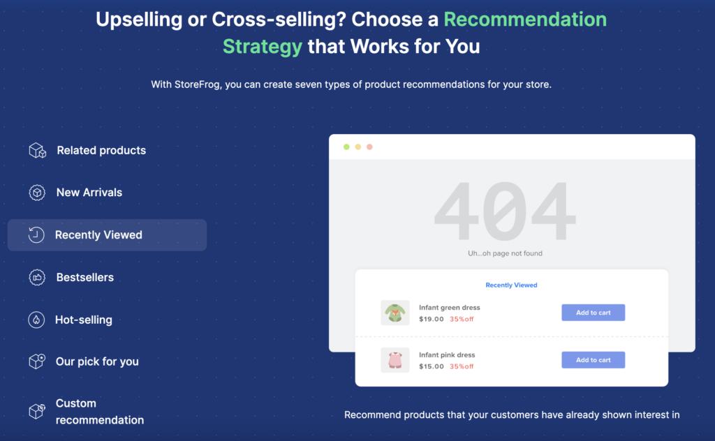 StoreFrog Product Recommendations