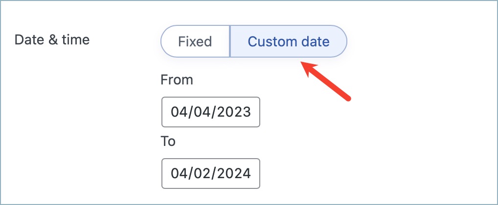 Date and time filter