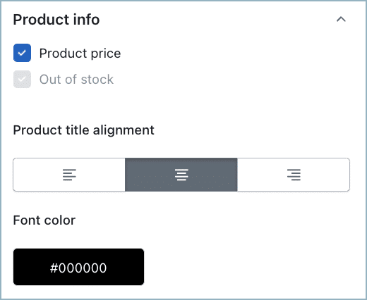 Product info customization