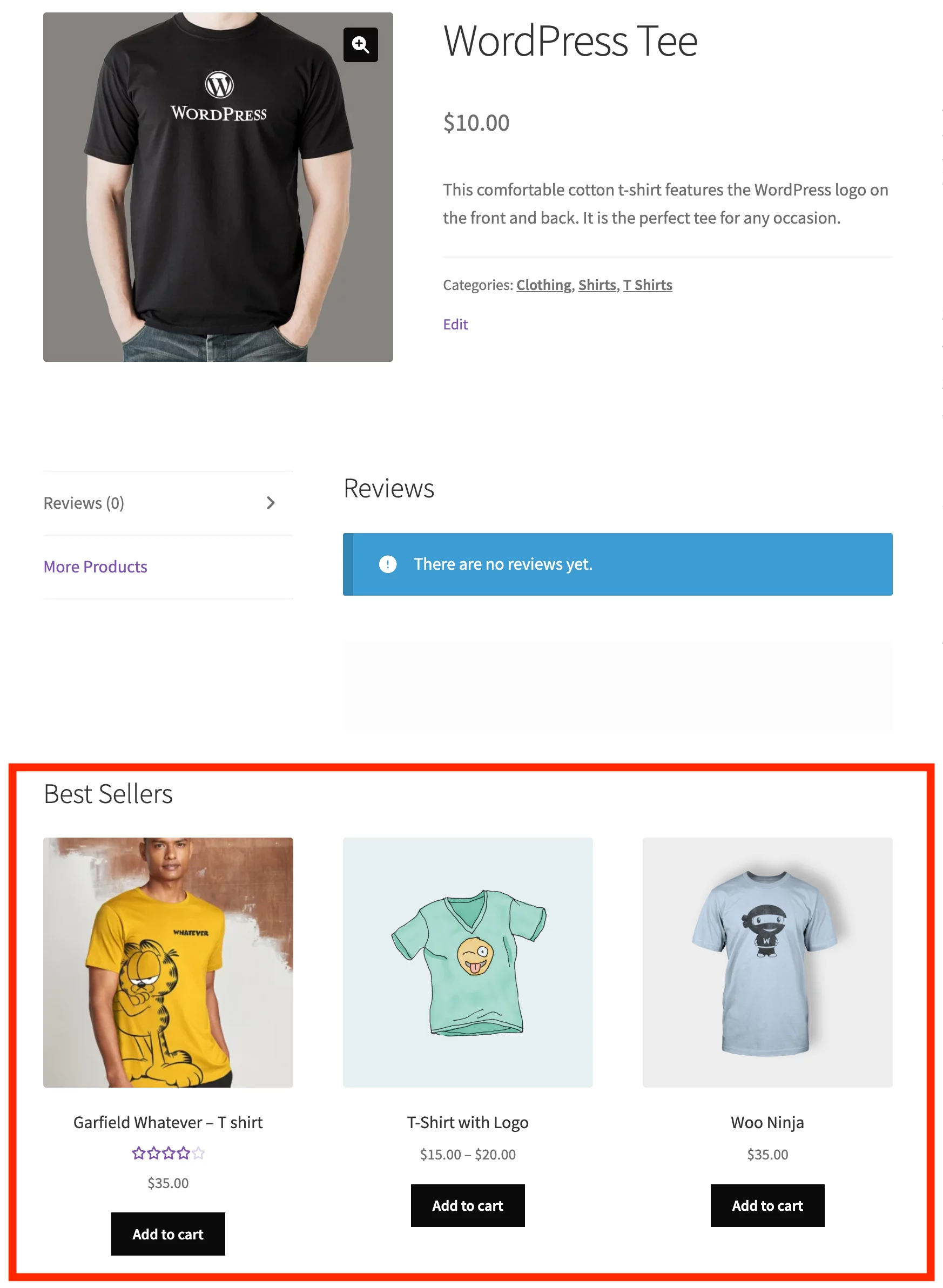 WooCommerce Best Selling product recommendations in Product Page