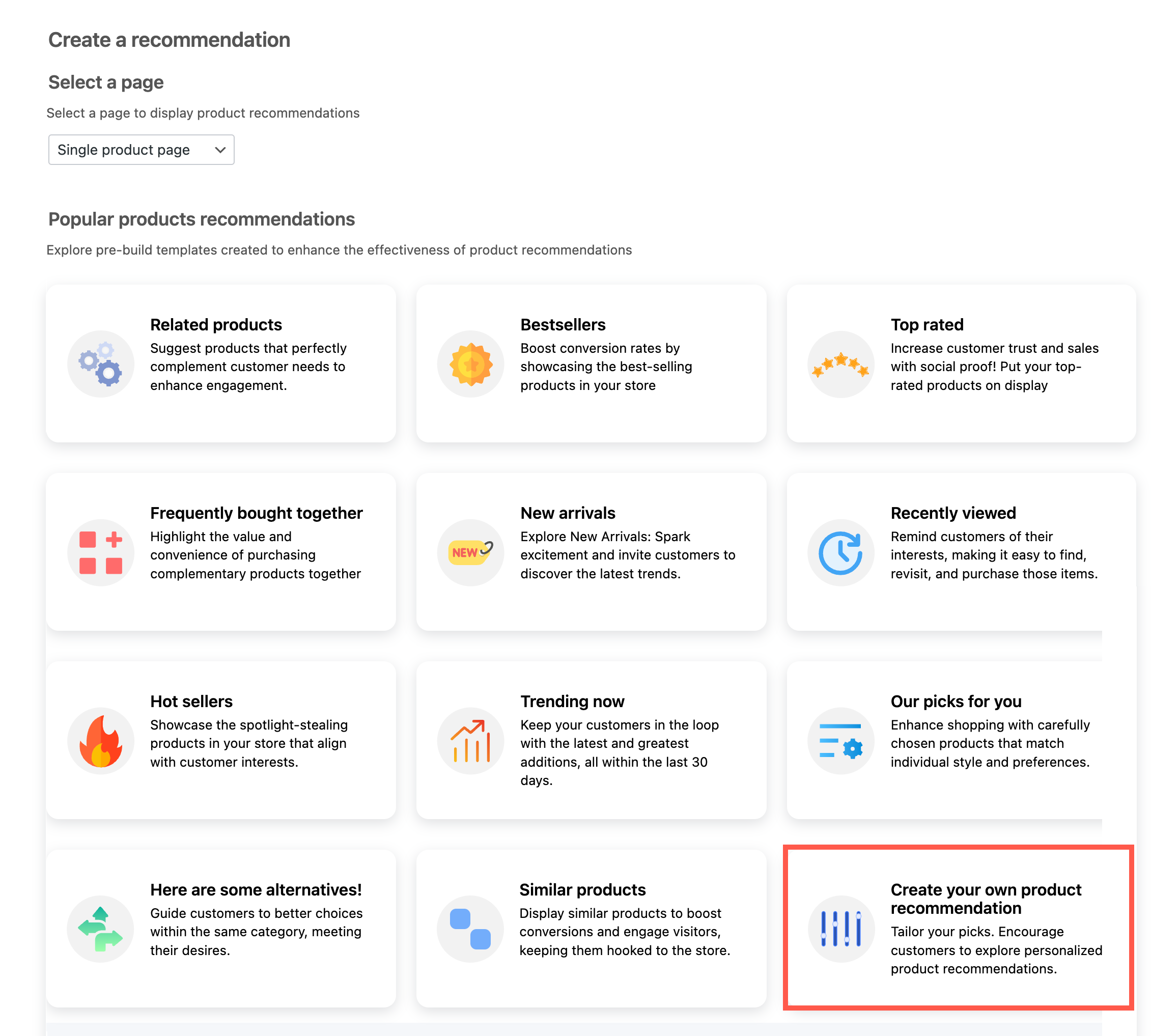 Create Custom Recommendations