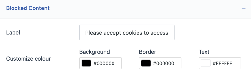 Customize Blocked Content – GDPR Cookie Consent