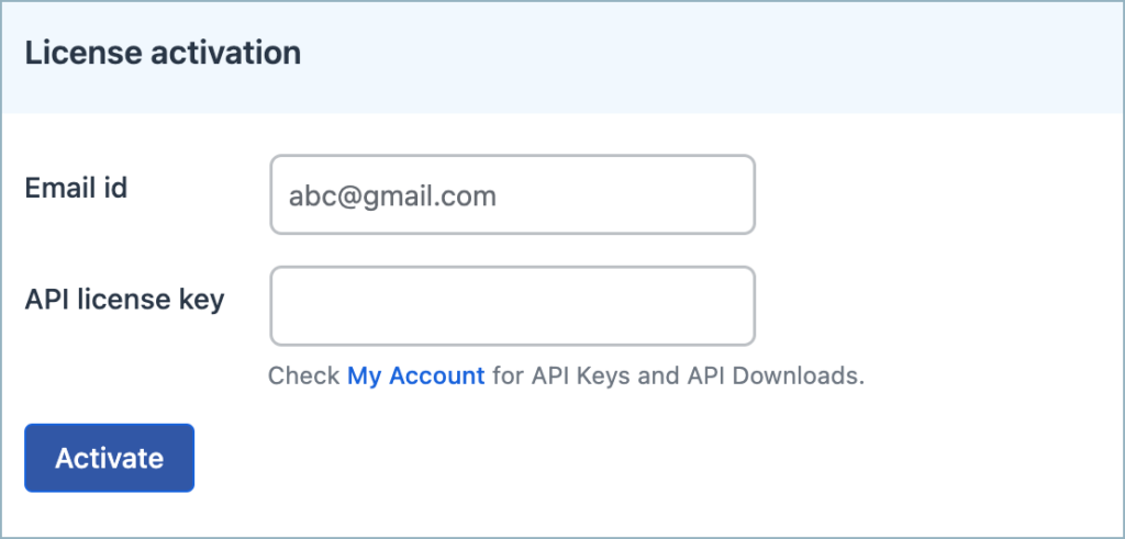 License Activation – GDPR Cookie Consent