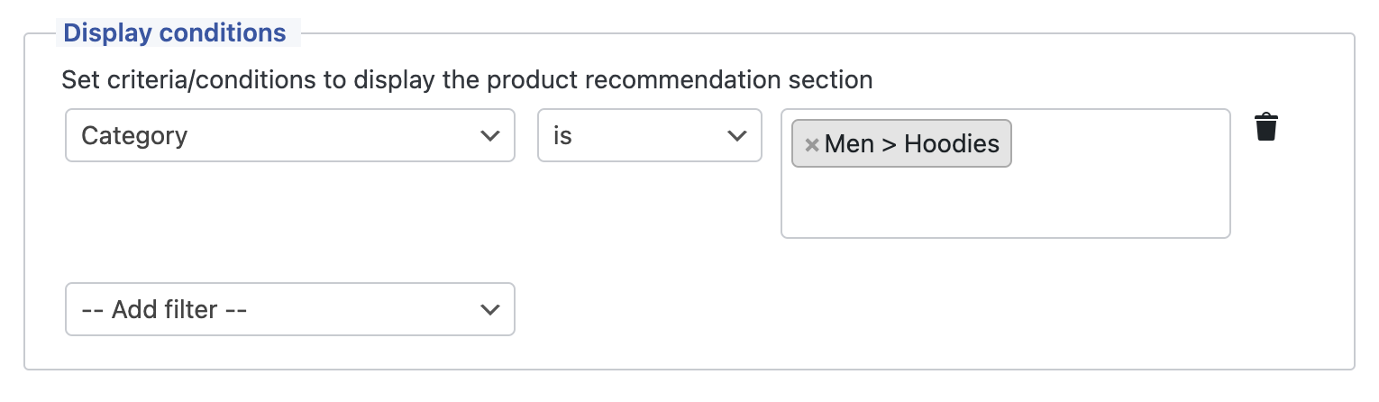 Add display conditions