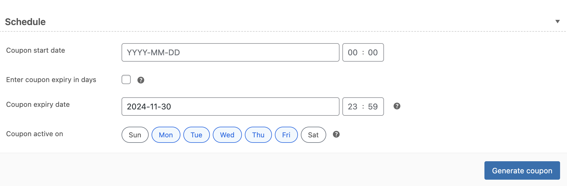Scheduling gift cards