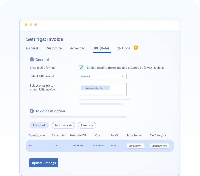 Generate UBL and XML Invoices for WooCommerce Orders