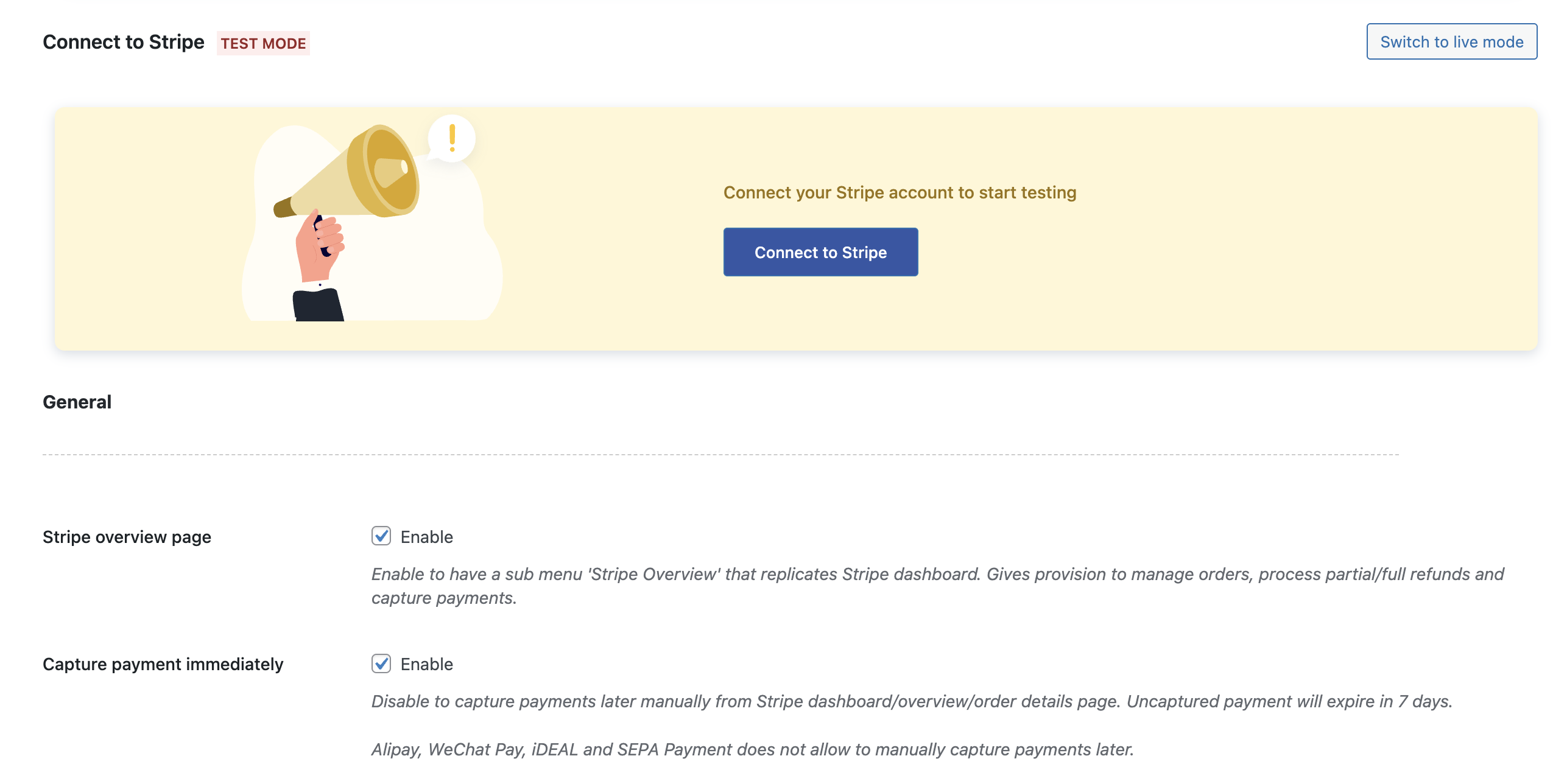 Connect to Stripe dashboard