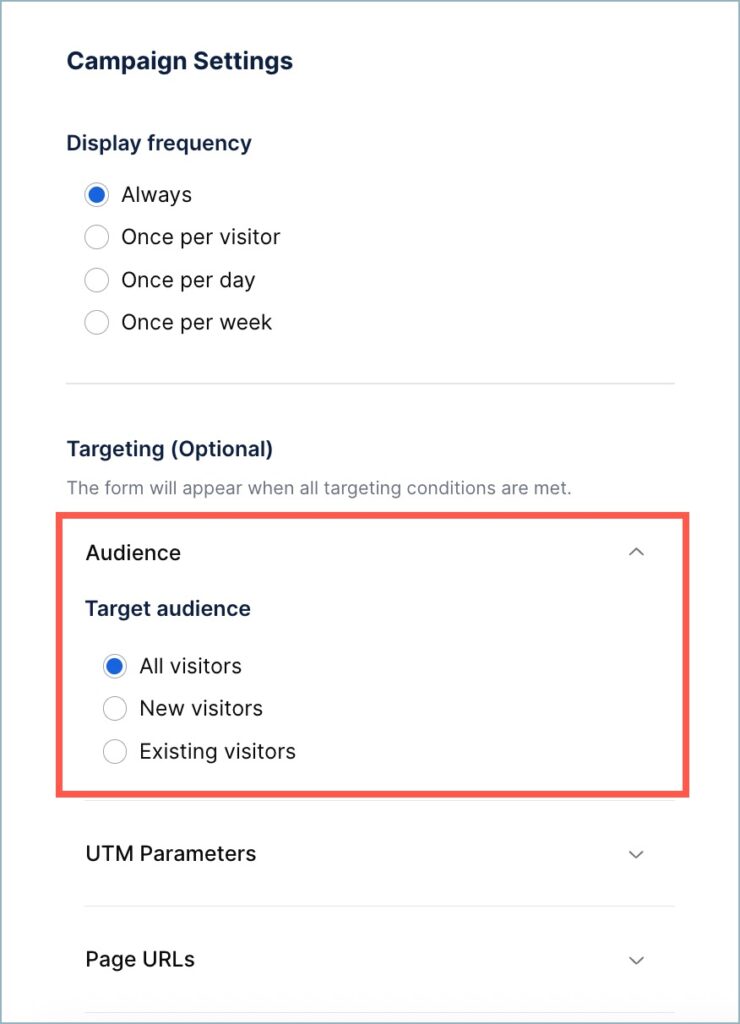 Target audience filter