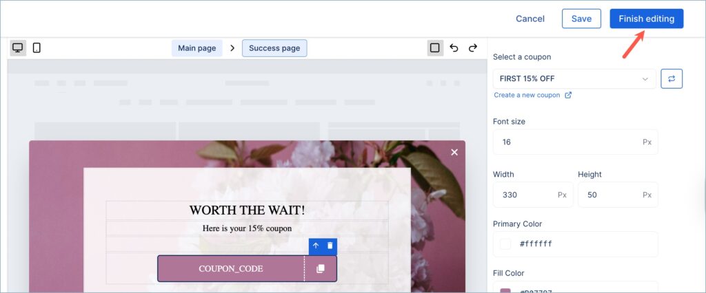 Save the template - Cart recovery campaign