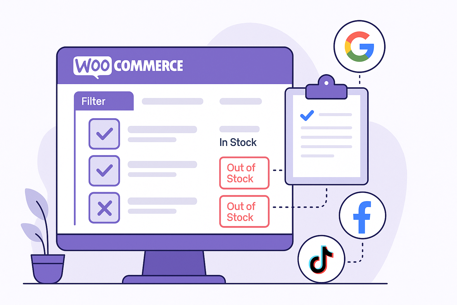 Product feed plugin showing stock status