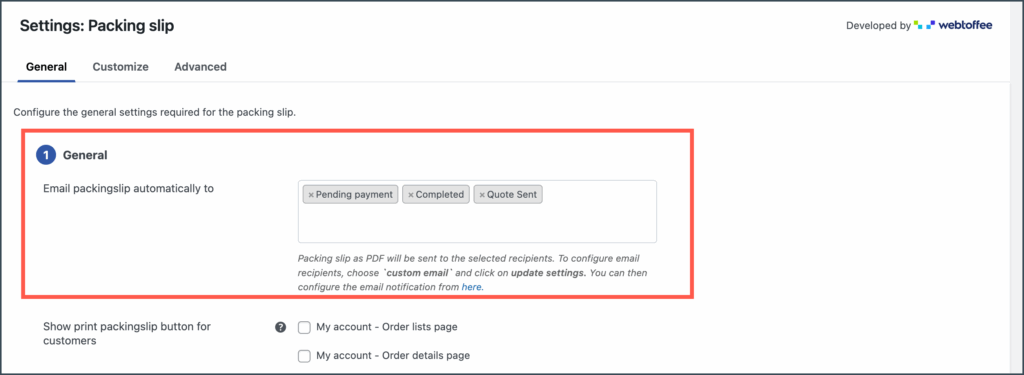 Automate Packing Slip for cloud storage