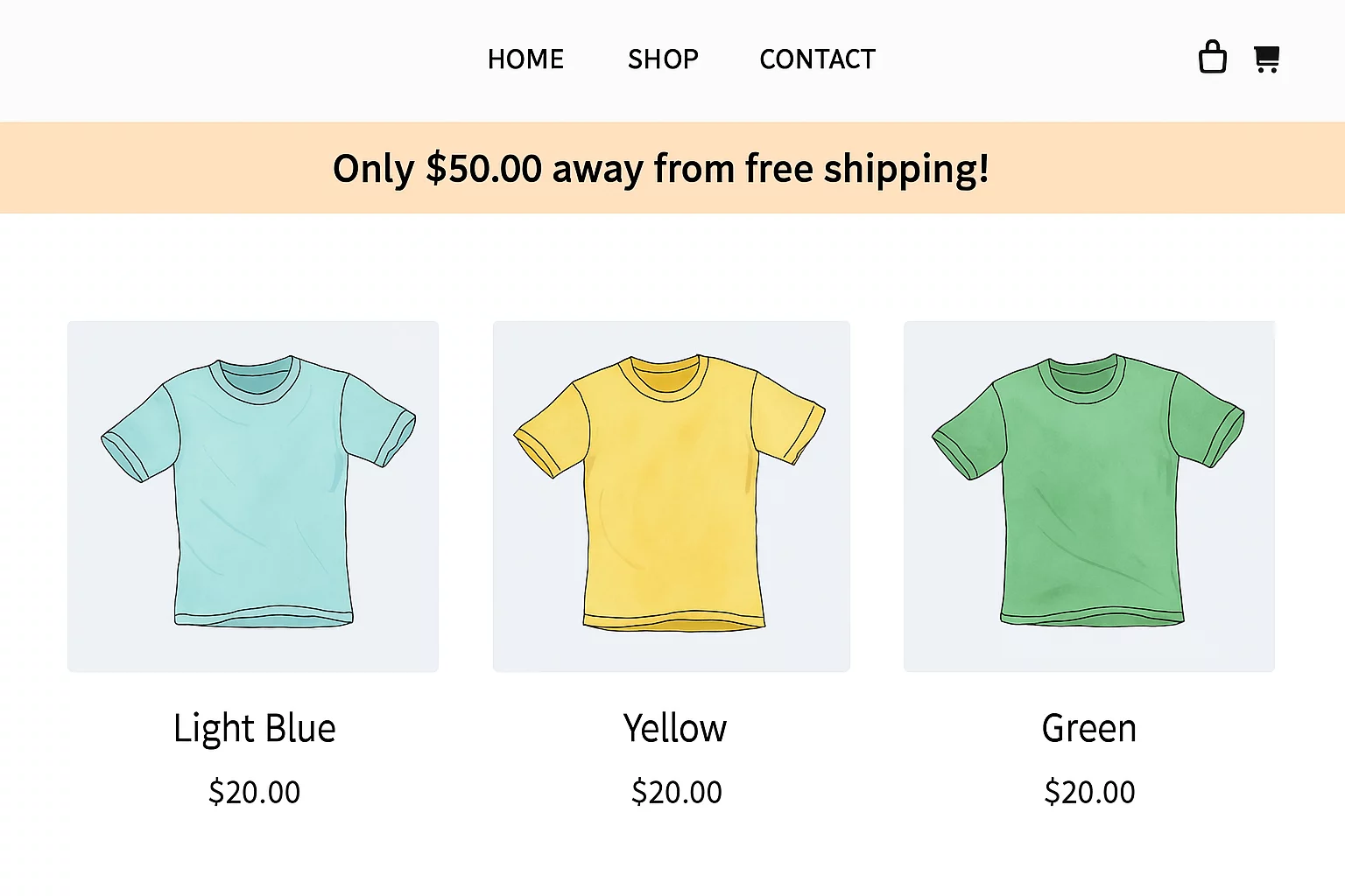 Free shipping bar on an eCommerce store