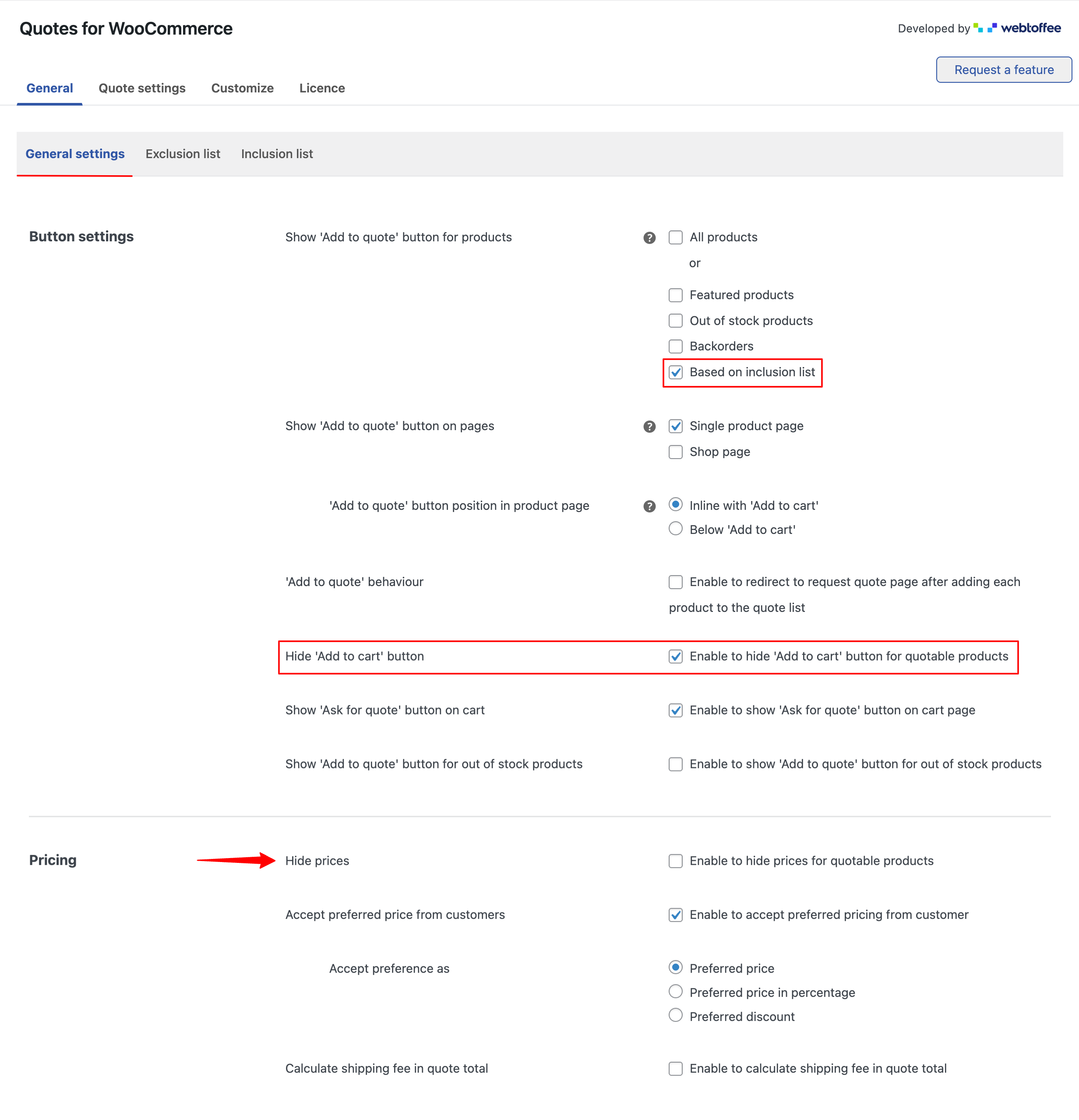 Enable Quote Inquiry for All Product Variations