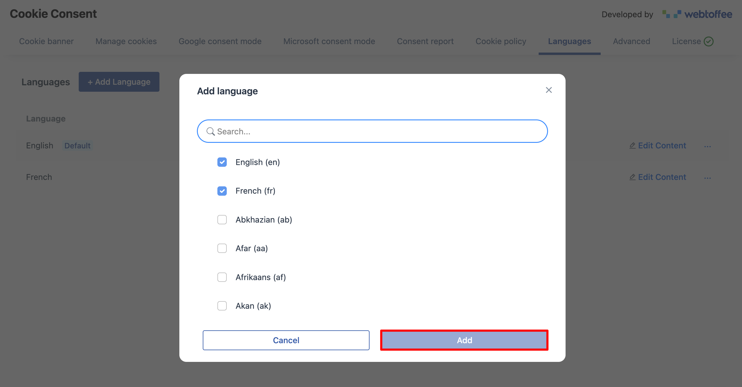 Add multiple languages