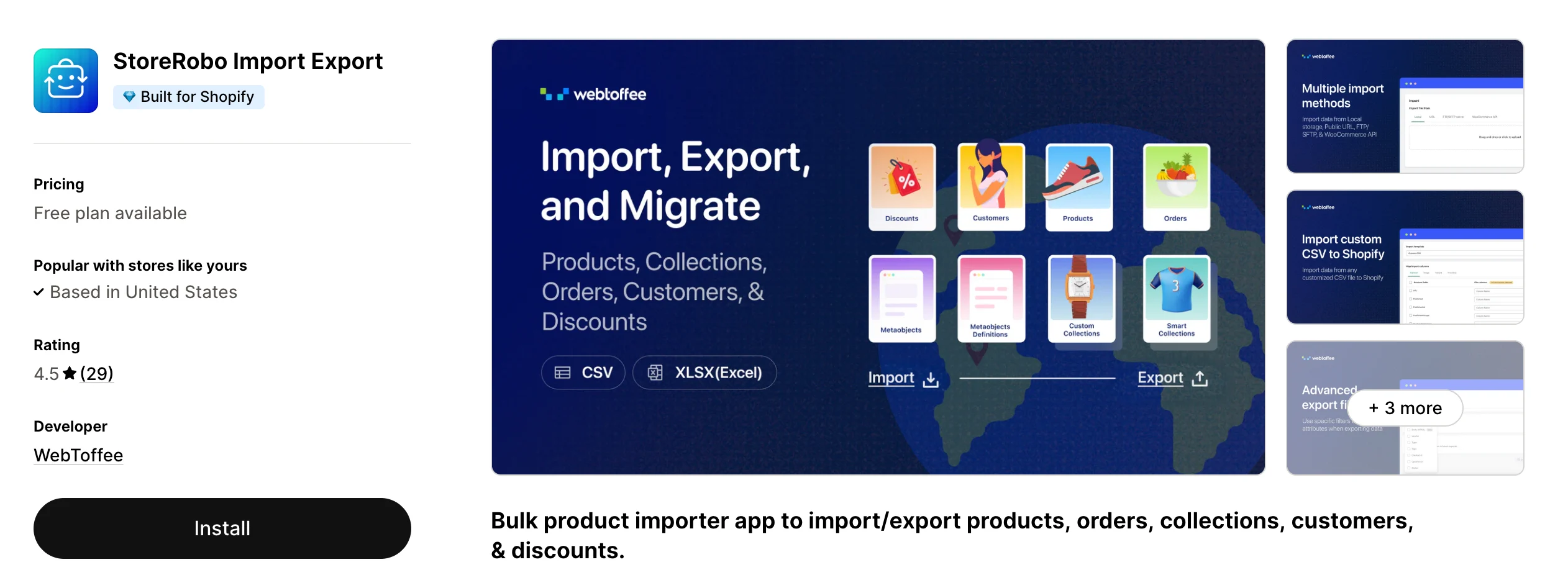 StoreRobo Import Export app