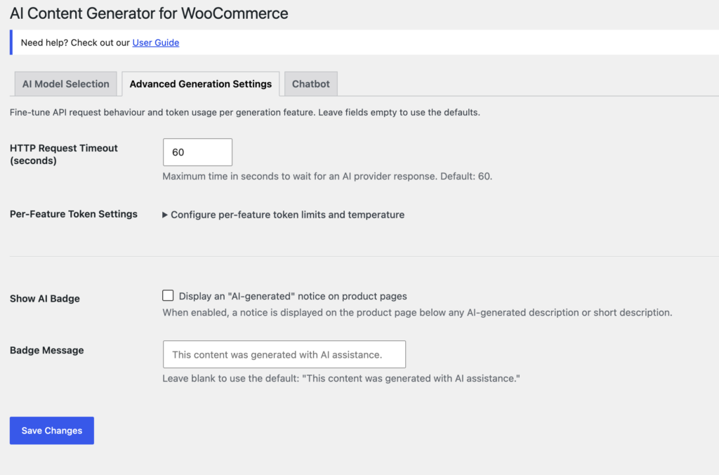 AI Badge - WooCommerce Content Generator