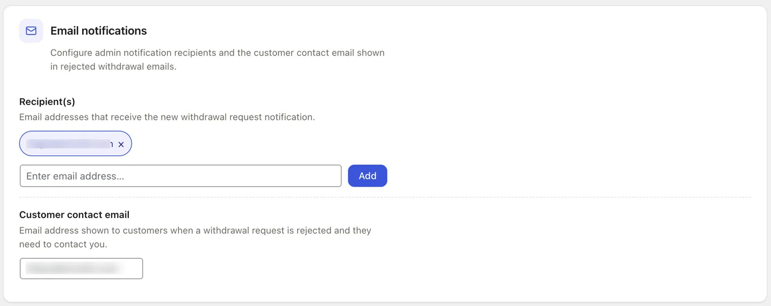 Email notifications