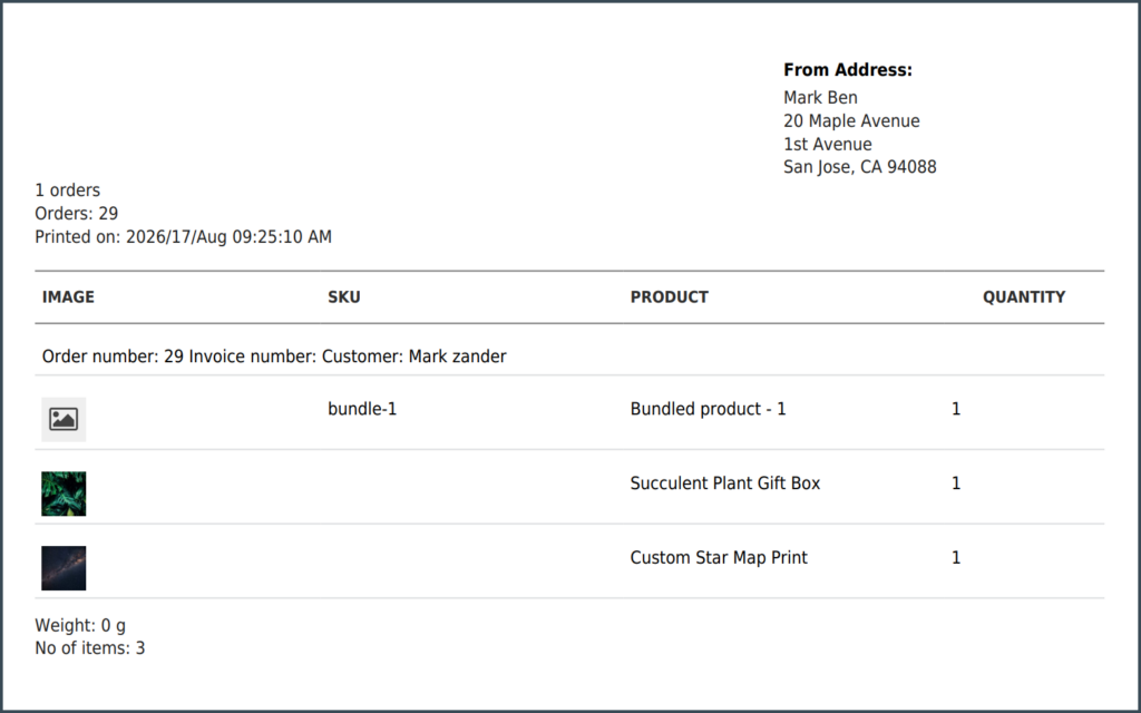 Main product only- Proforma bundled option