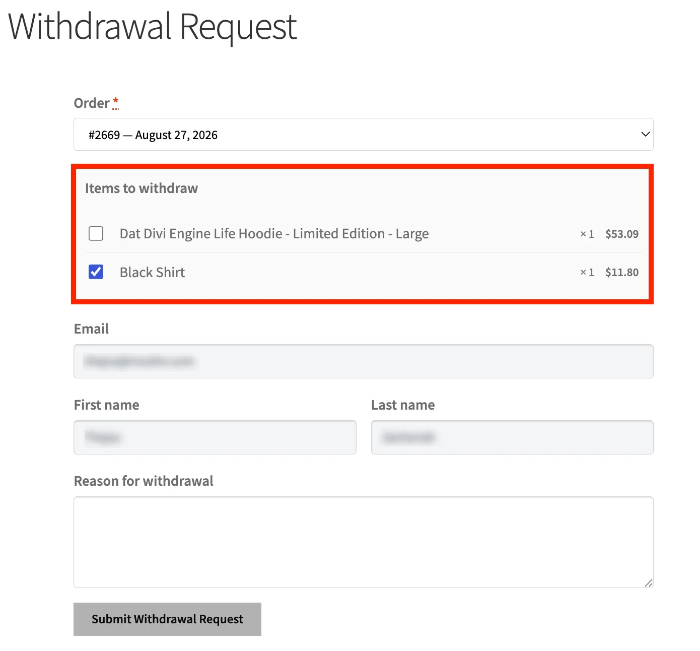 Partial Withdrawal
