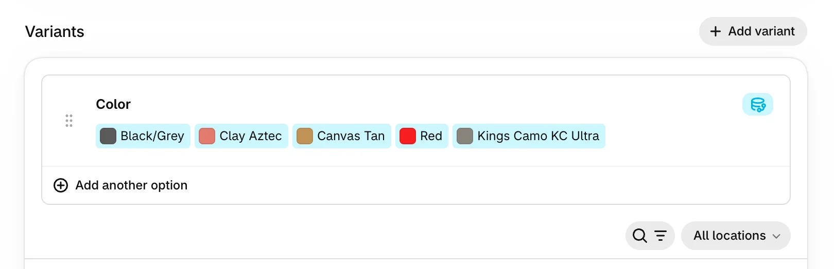 Adding product variants