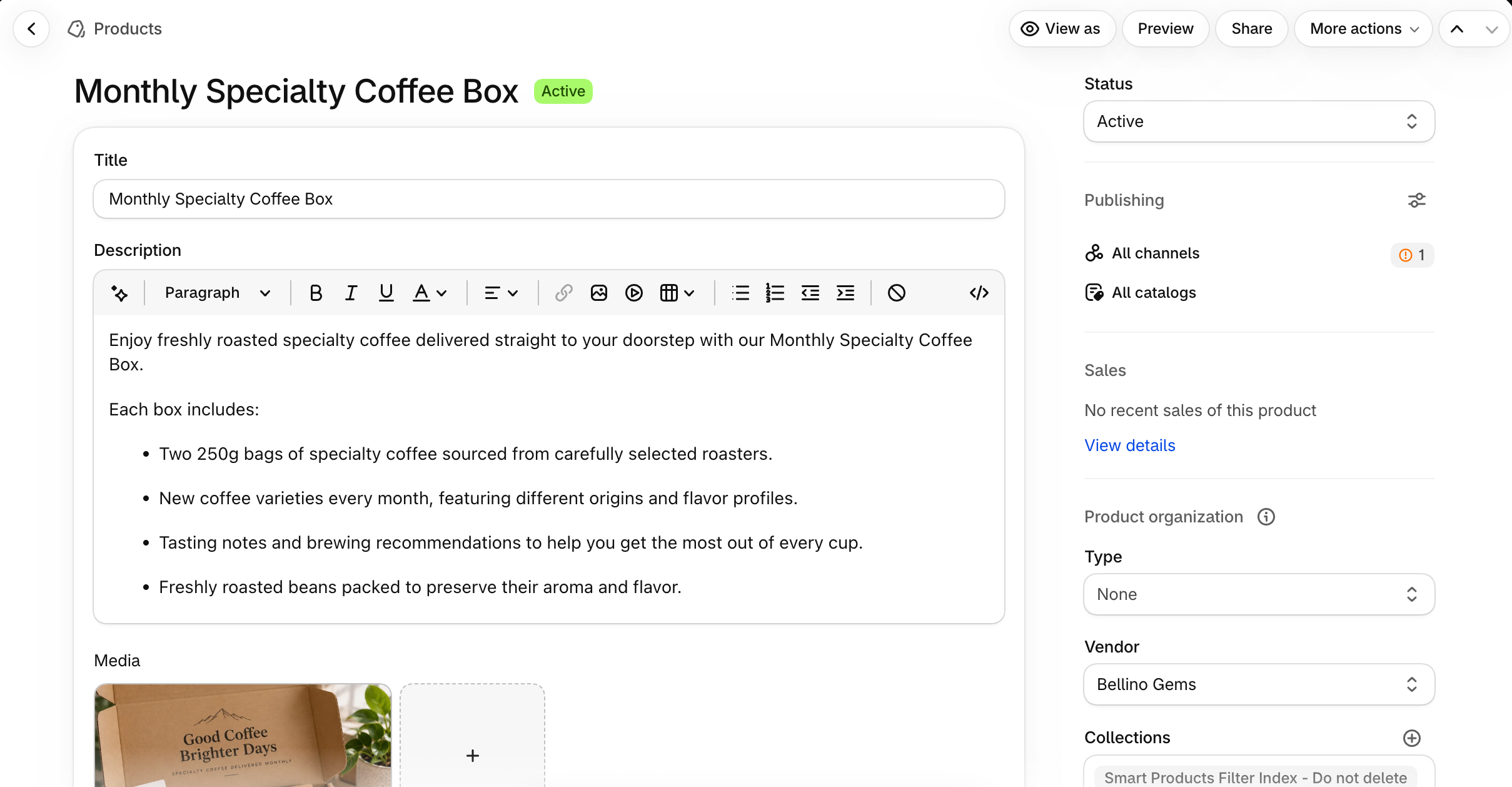 Creating a Shopify subscription box