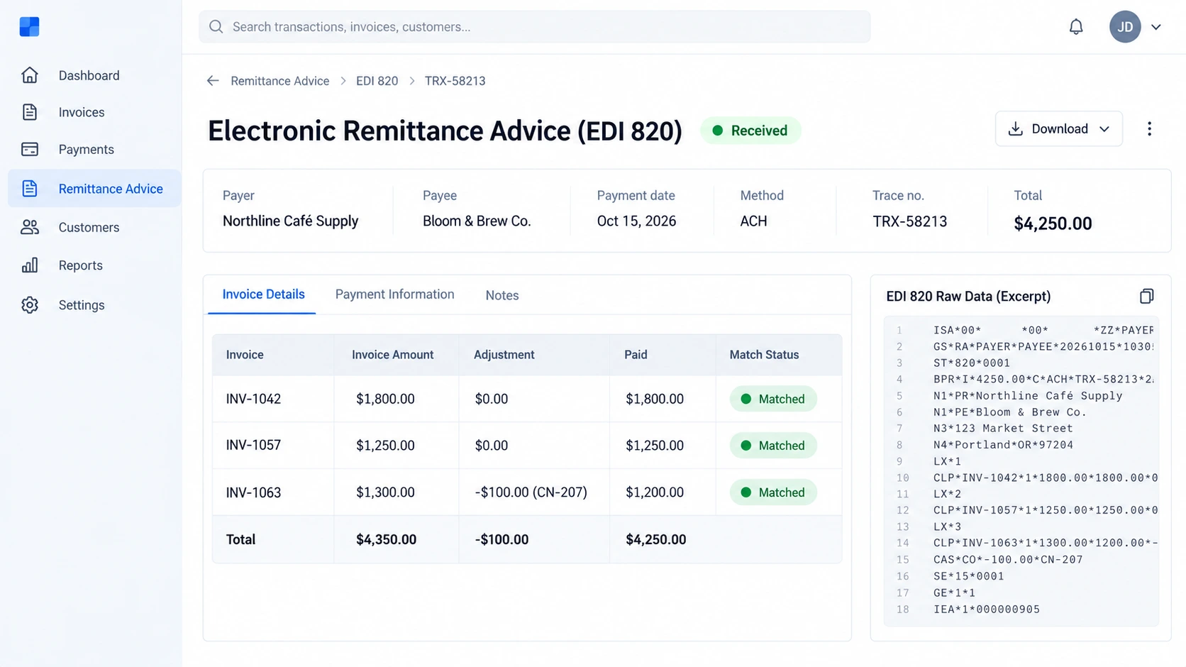 Electronic Remittance Advice