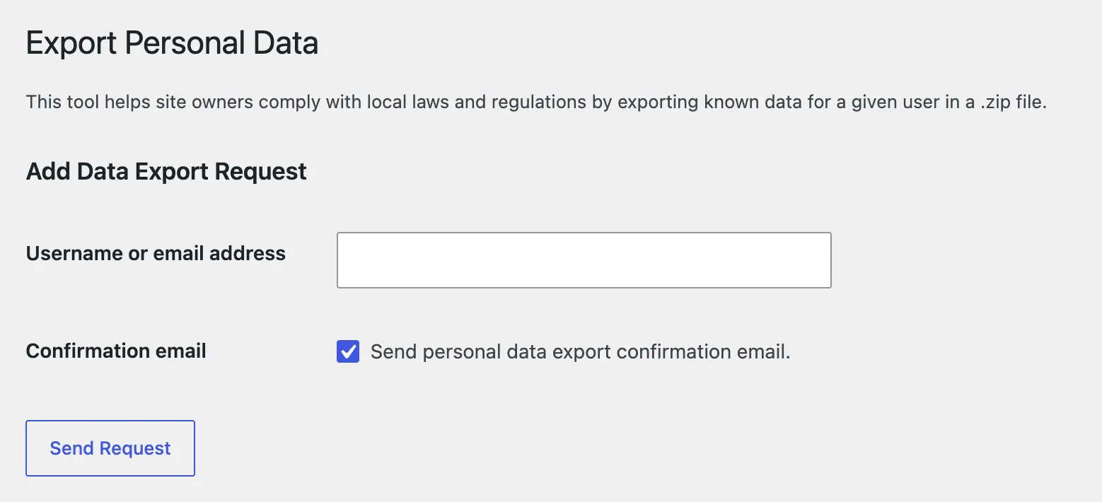 Export Personal Data