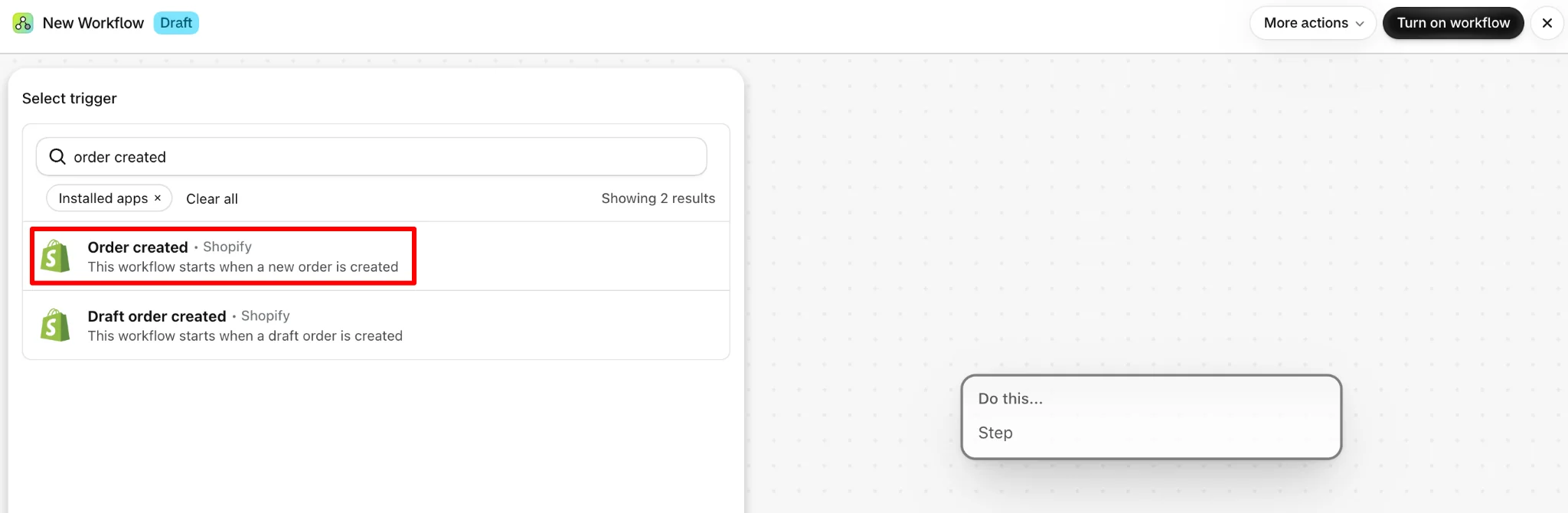 Choosing workflow trigger