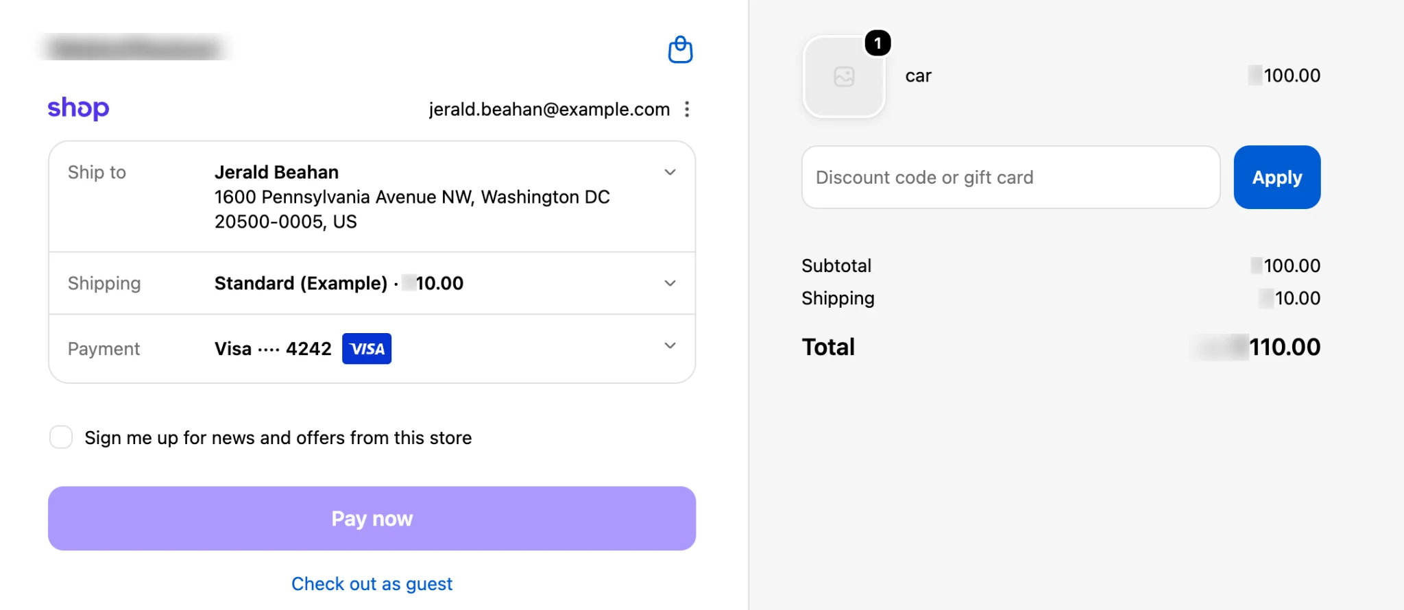 Customizing payment experience