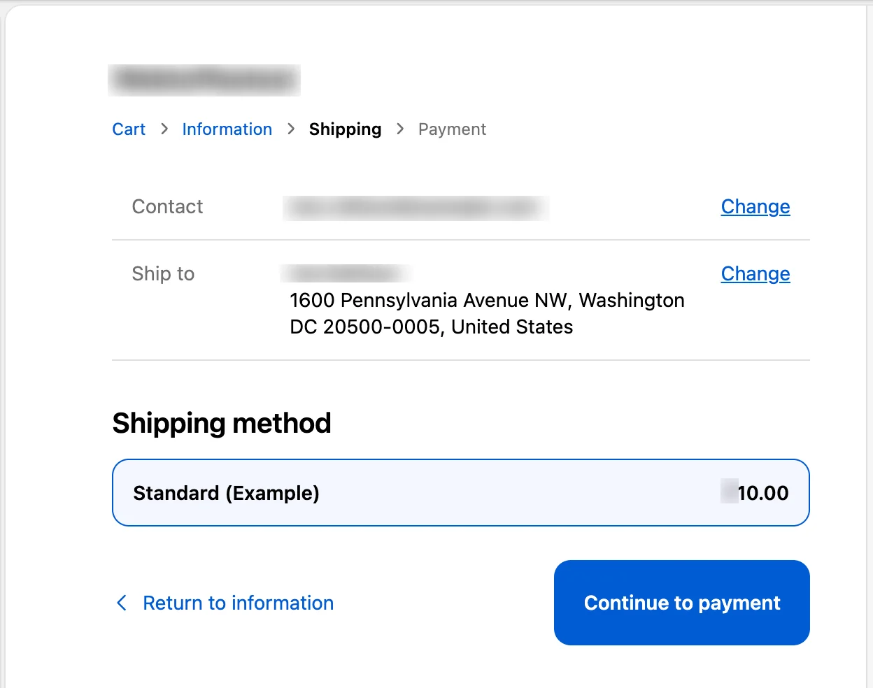 Customizing shipping checkout